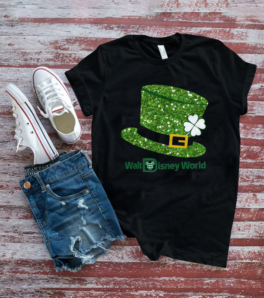 Walt Disney World Mickey Mouse Patrick Day Green Shamrock Hat T-Shirt