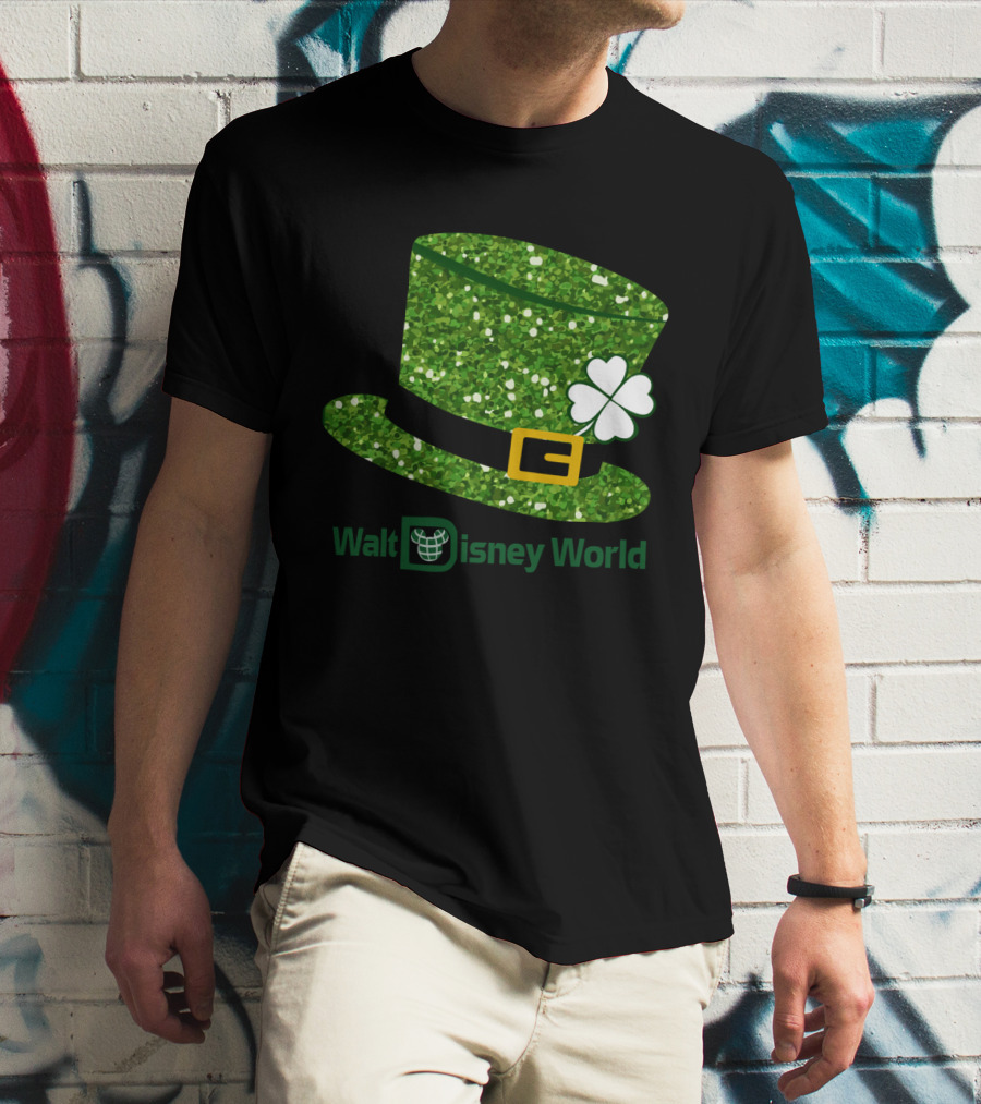 Walt Disney World Mickey Mouse Patrick Day Green Shamrock Hat T-Shirt