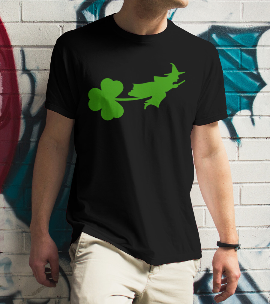 Wicked Witch Riding Shamrock T-Shirt