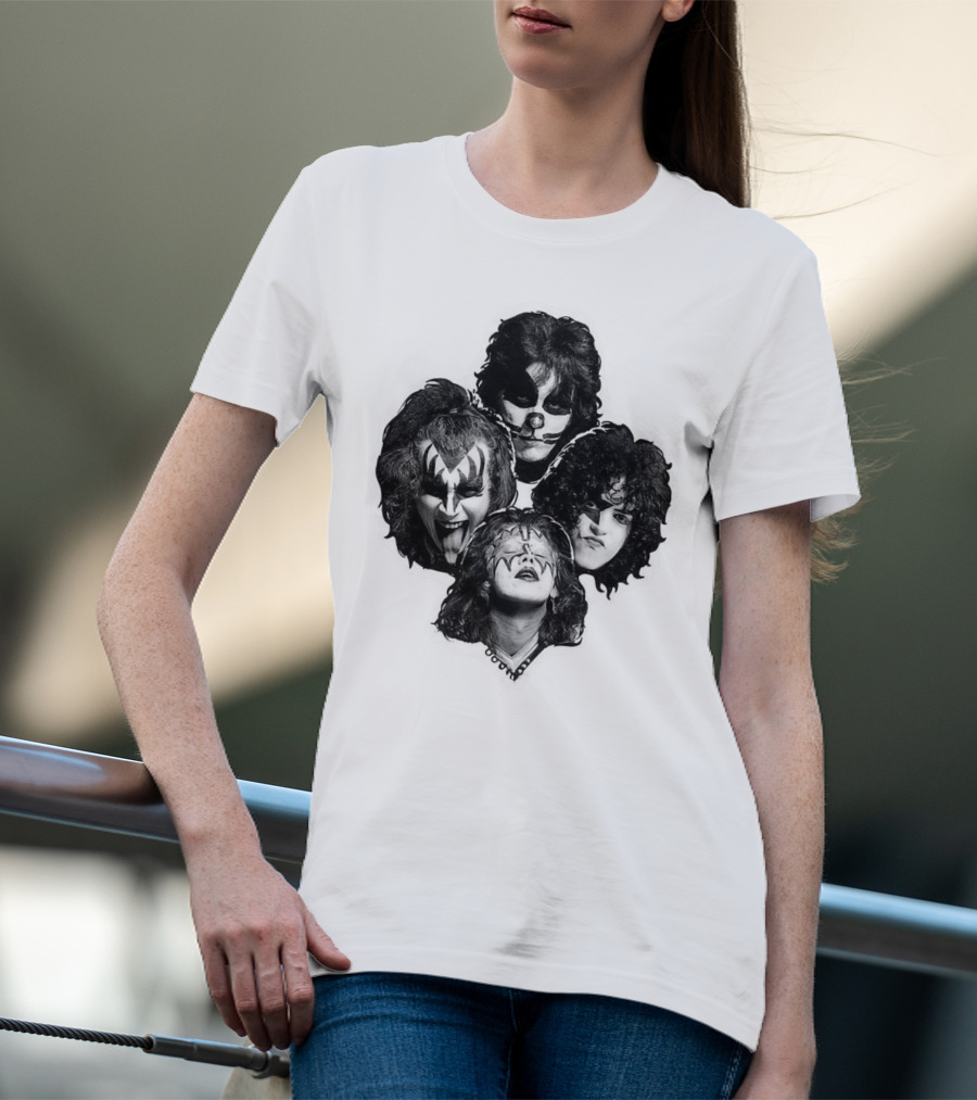 Kiss Band Iconic Makeup Memes Faces Compilation T-Shirt