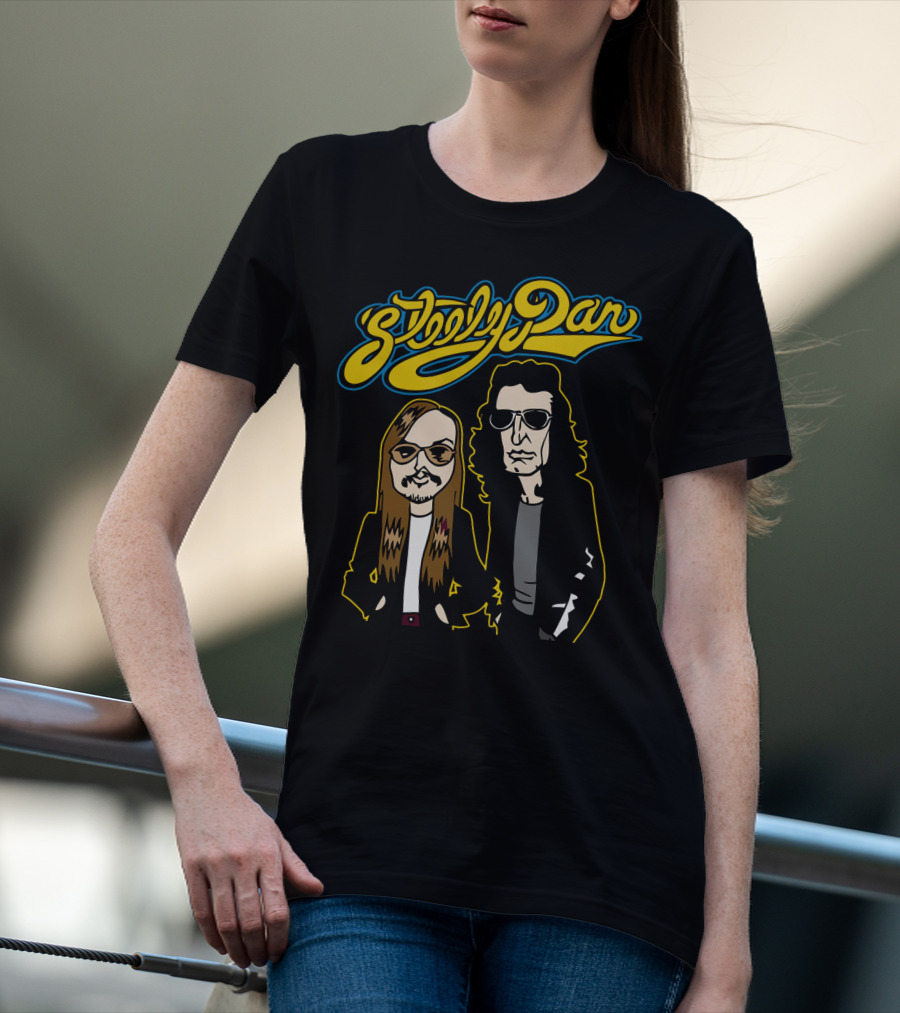 Steely Dan Cartoon Characters With Sunglasses And Long Hair T-Shirt