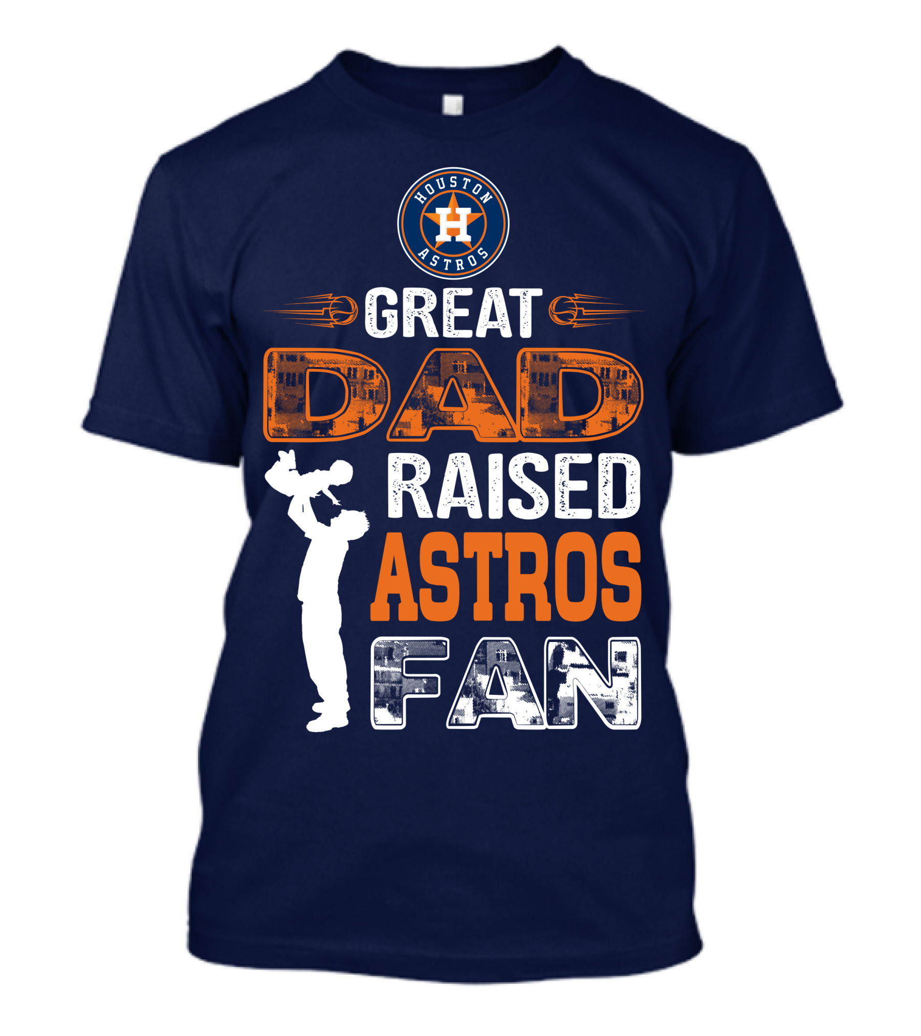 Houston Astros Great Dad Raised Astros Fan T-Shirt