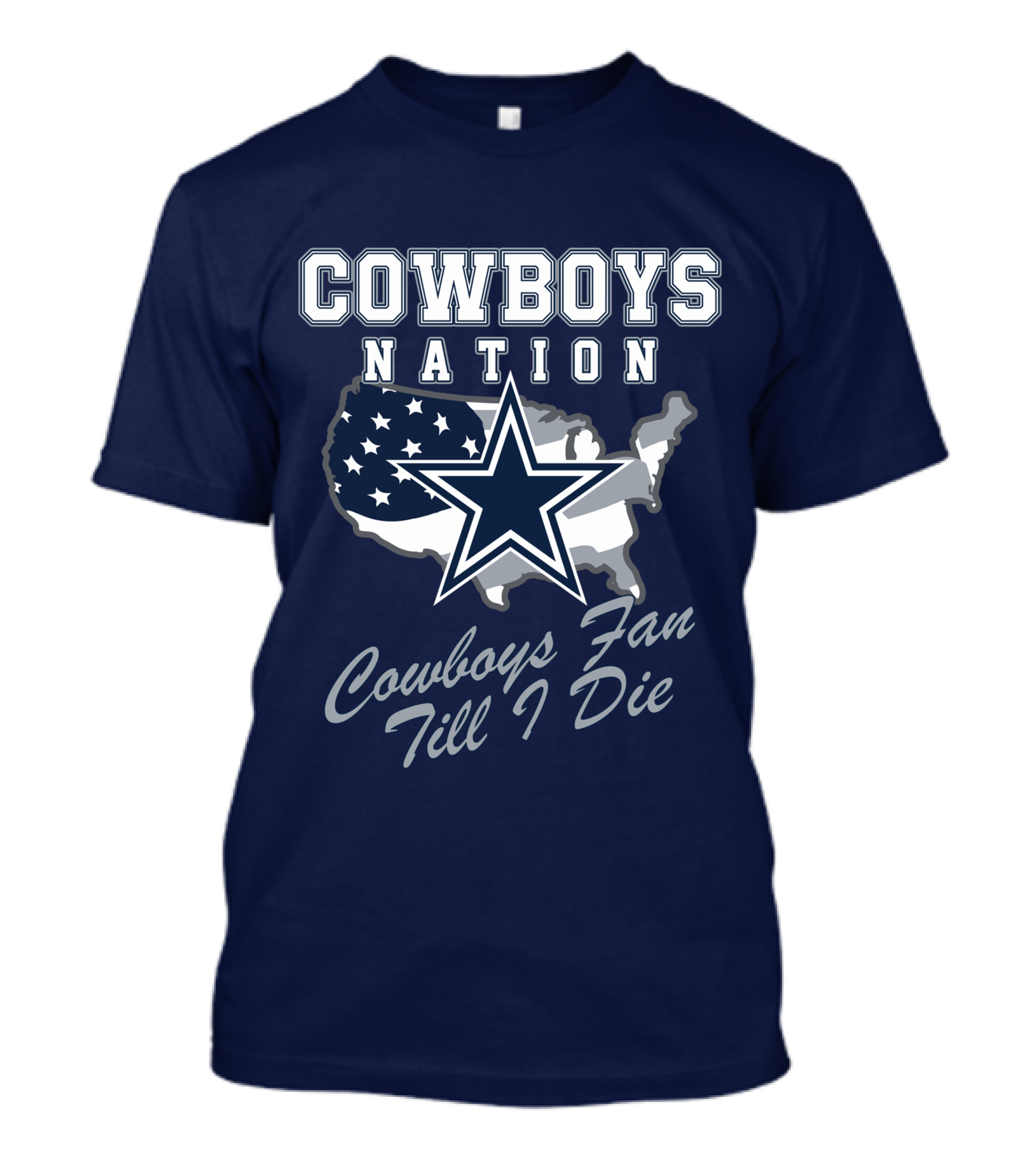 COWBOYS NATION Cowboys Fan Till I Die Star Map T-Shirt