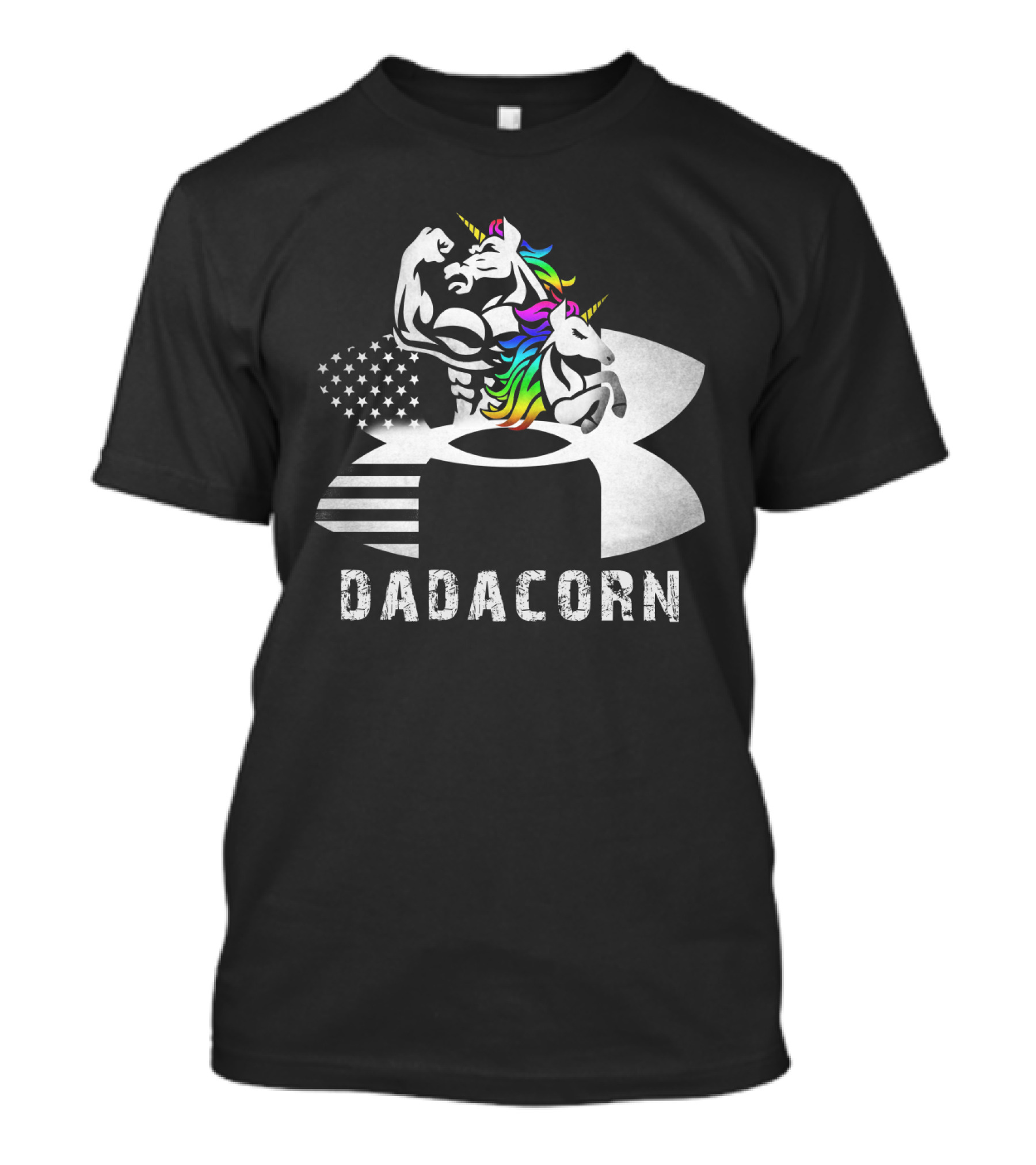 Dadacorn Unicorn Dad Flag Bald Eagle T-Shirt