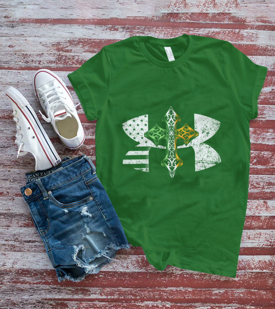 Under Armour Celtic Cross USA Flag T-Shirt