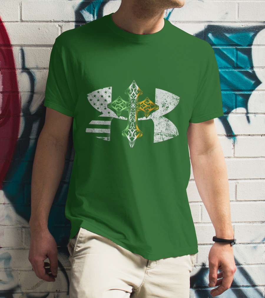 Under Armour Celtic Cross USA Flag T-Shirt