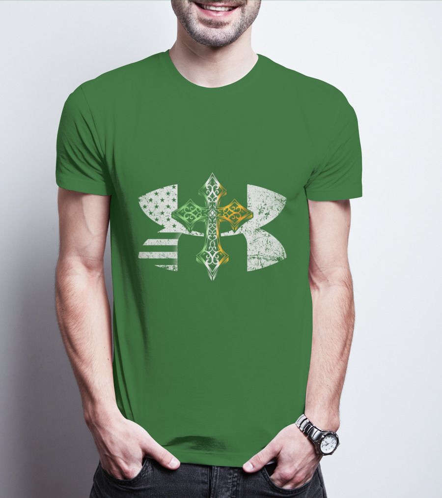 Under Armour Celtic Cross USA Flag T-Shirt