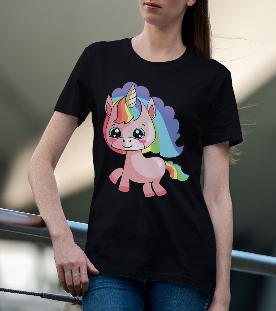 Cute Rainbow Unicorn For Unicorn Lover T-Shirt