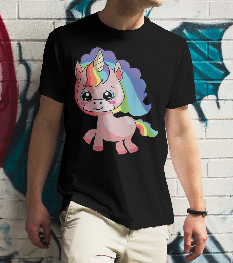 Cute Rainbow Unicorn For Unicorn Lover T-Shirt