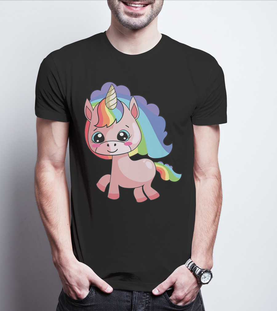 Cute Rainbow Unicorn For Unicorn Lover T-Shirt