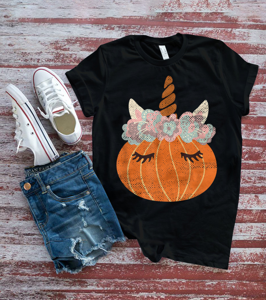 Halloween Cute Pumpkin Unicorn Costume Best T-Shirt