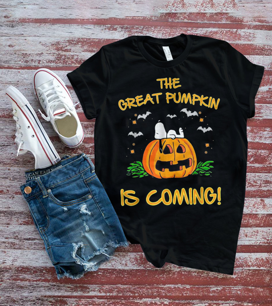 The Great Pumpkin Is Coming Peanuts Snoopy Halloween T-Shirt