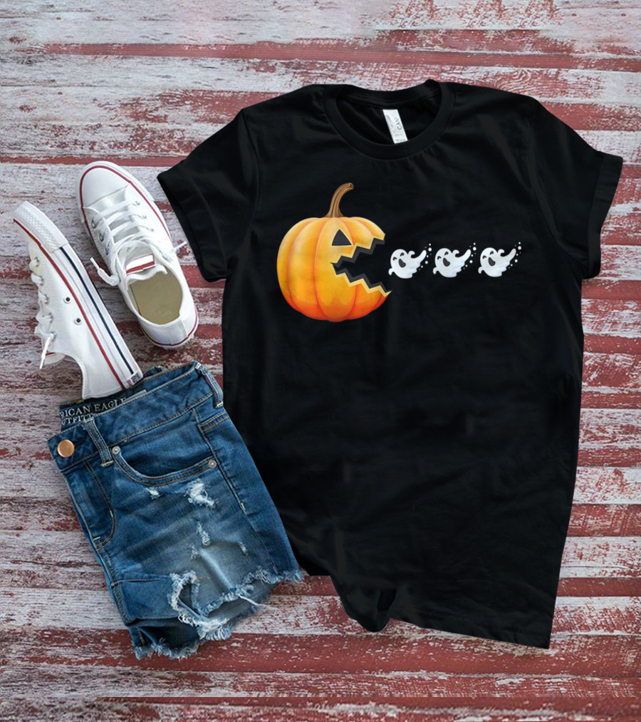 Funny Pumpkin Eating Ghosts Halloween Best T-Shirt