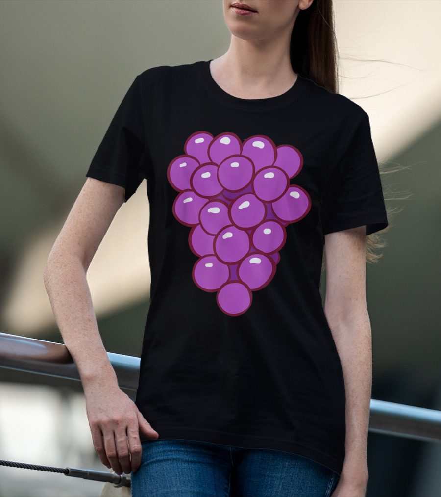 Funny Halloween Purple Grape Cluster T-Shirt