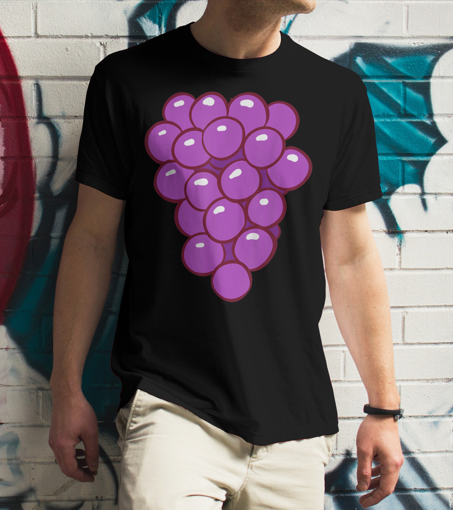 Funny Halloween Purple Grape Cluster T-Shirt