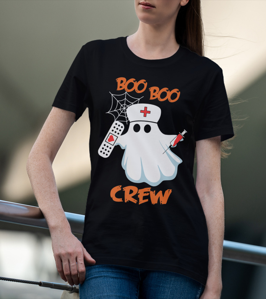 Boo Boo Crew Funny Halloween Nurse RN Medical EMS Staff T-Shirt
