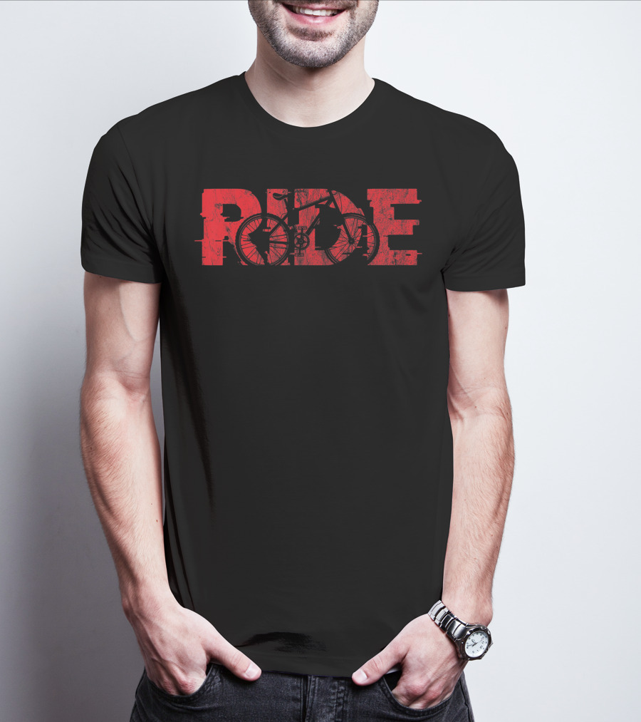 Mountain Bike MTB Ride Bicycle Cyclist Biker RIDE T-Shirt
