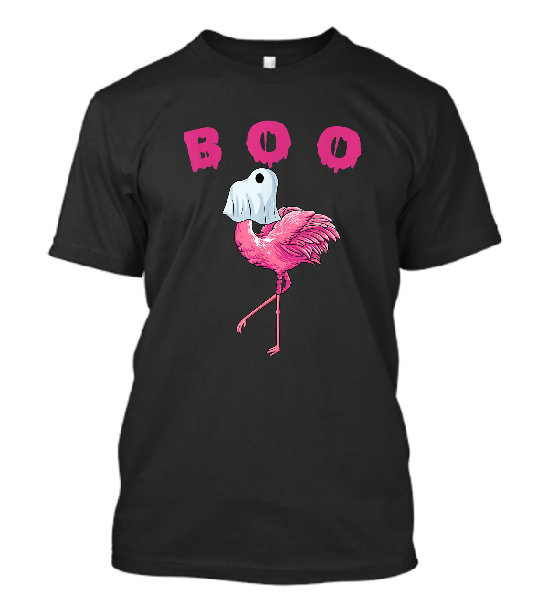 Boo Funny Flamingo Halloween Ghost T-Shirt