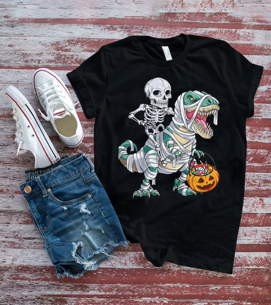 Skeleton Mummy Dinosaur Rex Halloween Best T-Shirt