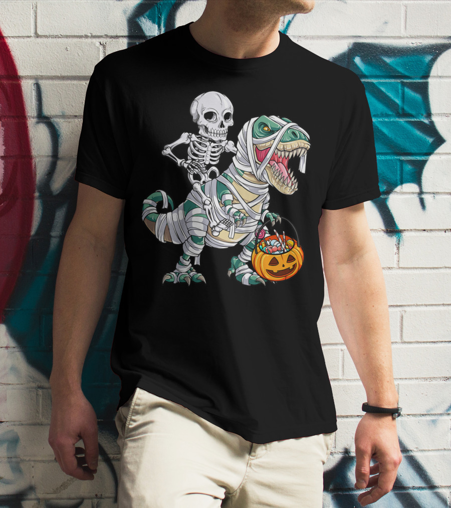 Skeleton Mummy Dinosaur Rex Halloween Best T-Shirt