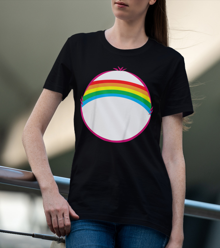 Adult Bear Cheer Rainbow Classic Icon Rainbow Arch T-Shirt