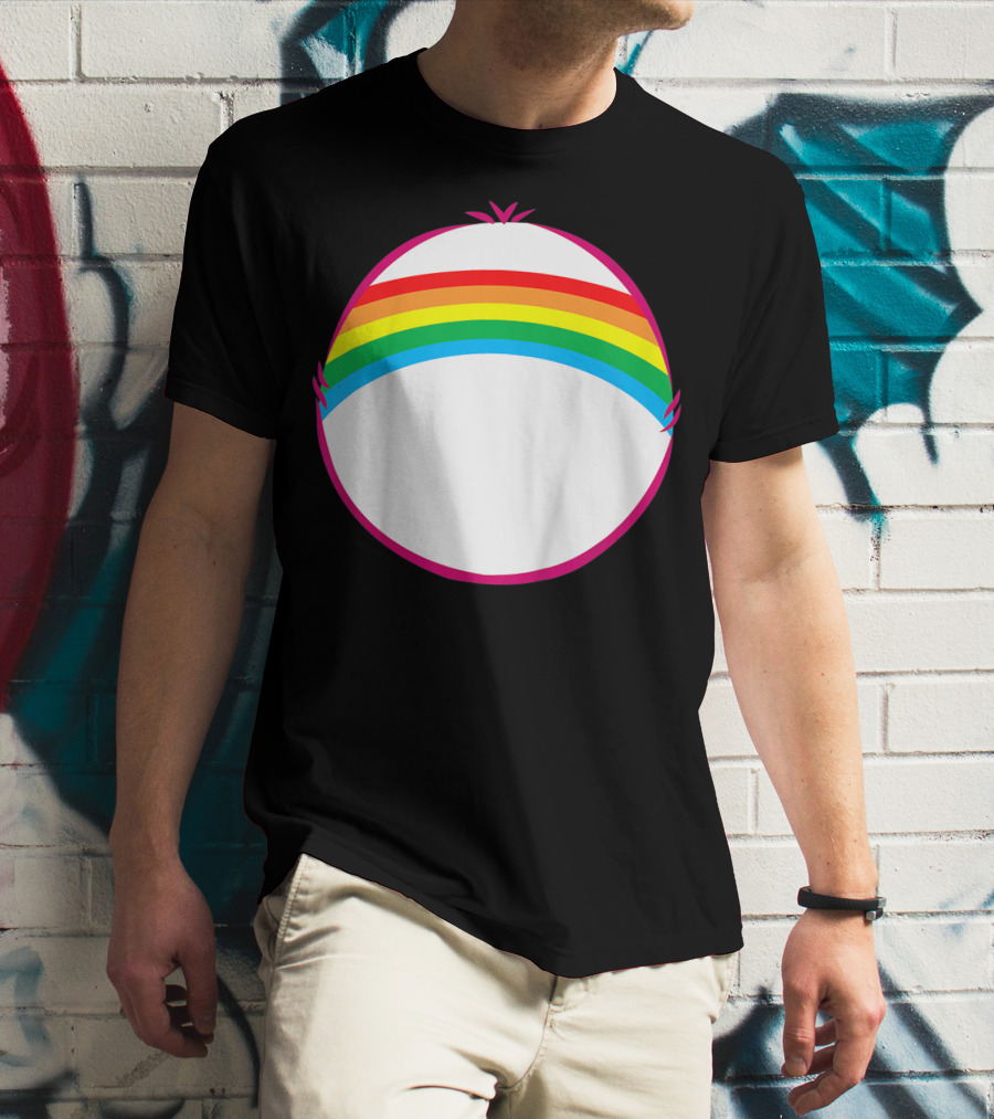 Adult Bear Cheer Rainbow Classic Icon Rainbow Arch T-Shirt