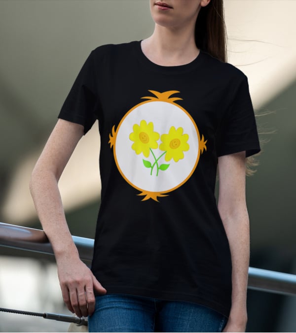 I Care Funny Halloween Bear Costume Best Friend Smiling Flowers T-Shirt