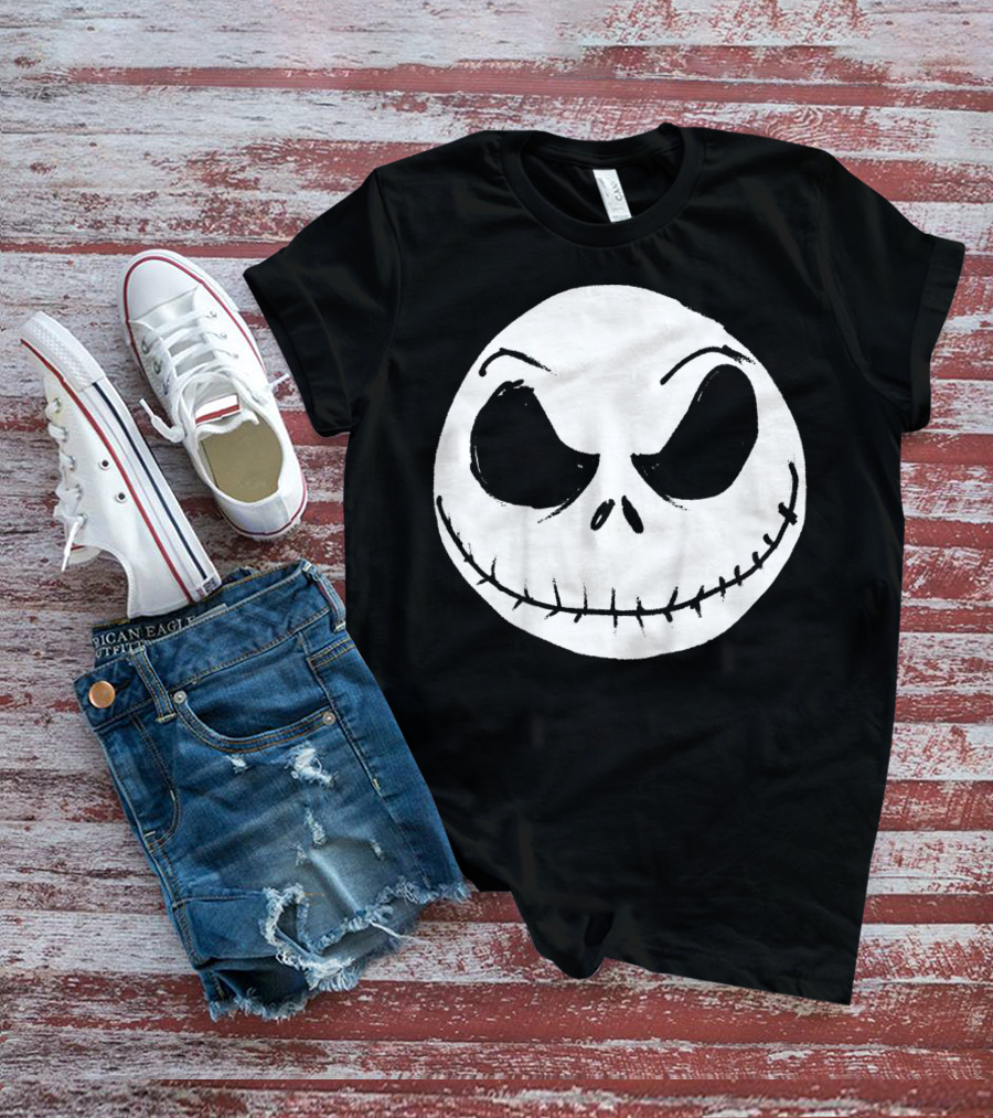 The Nightmare Before Christmas Jack Skellington Face Iconic Grinning Expression T-Shirt