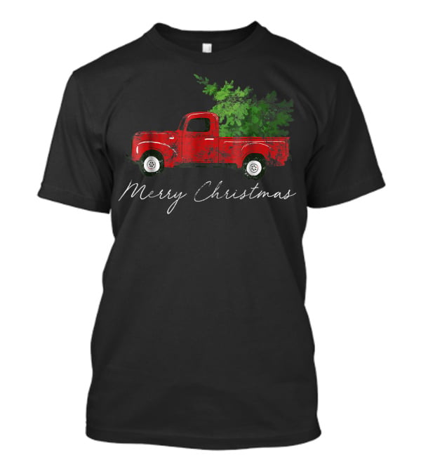 Merry Christmas Vintage Wagon Christmas Tree On Car Xmas Vacation T-Shirt
