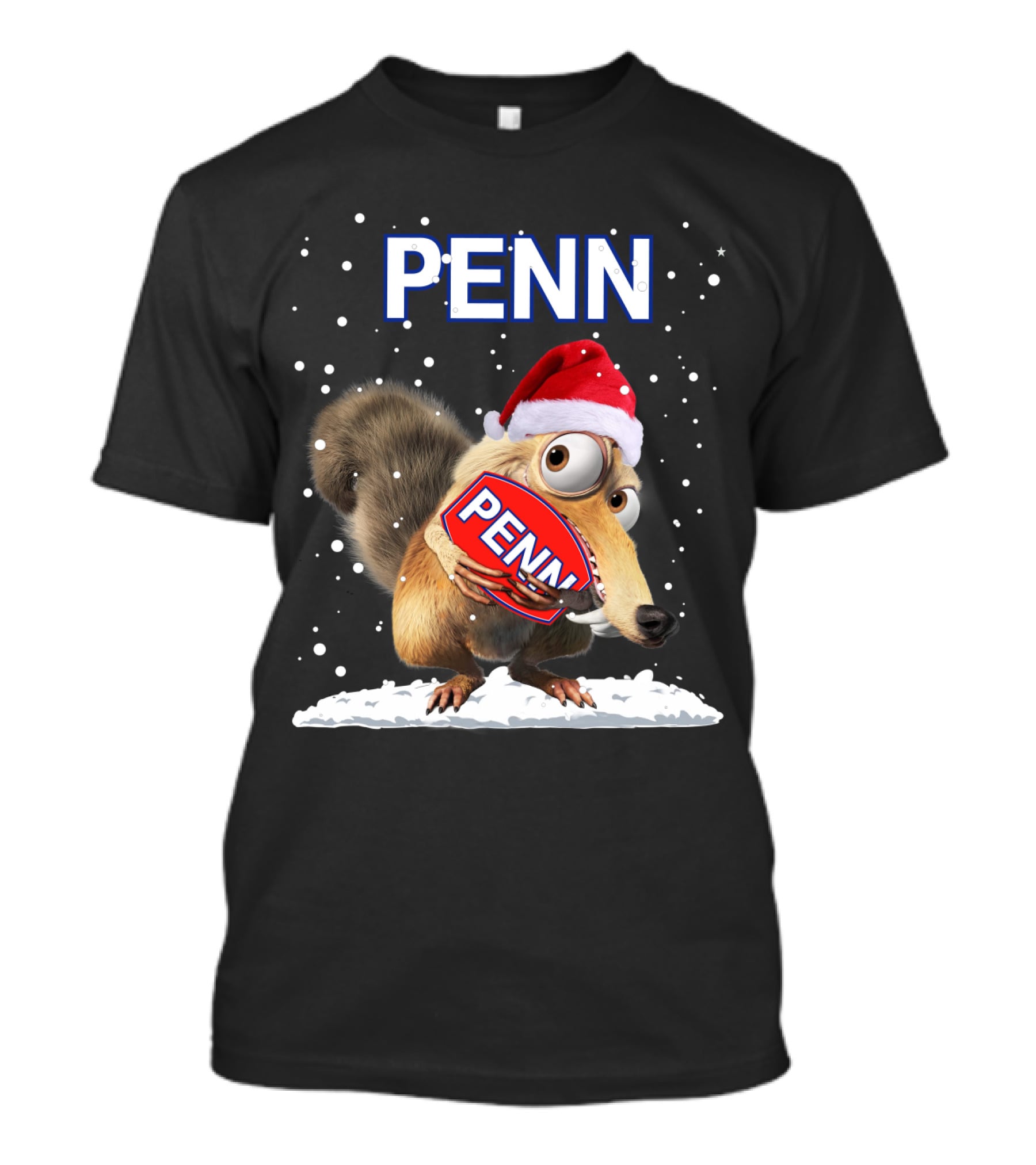PENN Santa Hat Squirrel With Snowflakes T-Shirt