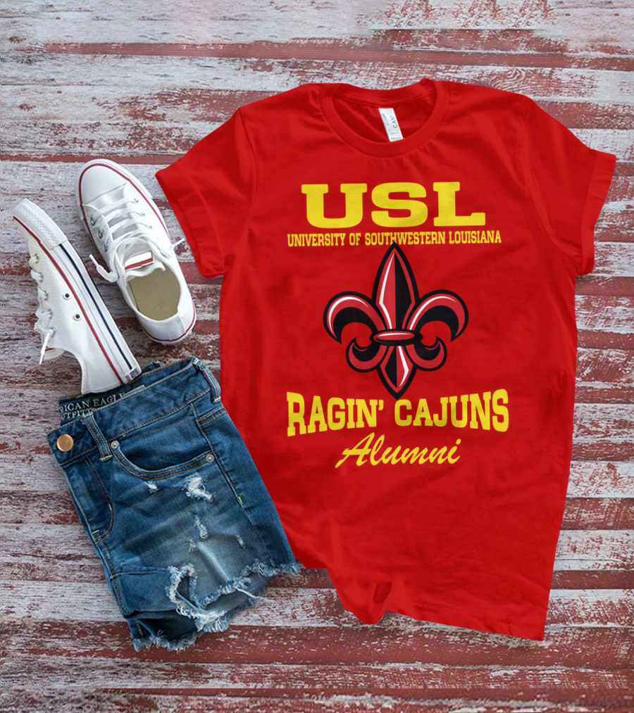 USL University Of Southwestern Louisiana Ragin' Cajuns Alumni Fleur-de-Lis T-Shirt