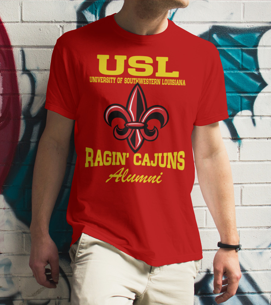 USL University Of Southwestern Louisiana Ragin' Cajuns Alumni Fleur-de-Lis T-Shirt