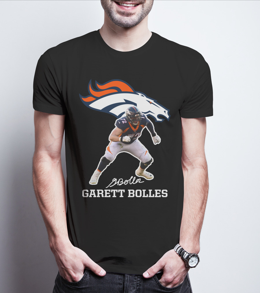 Denver Broncos Garett Bolles Signature Football Player T-Shirt