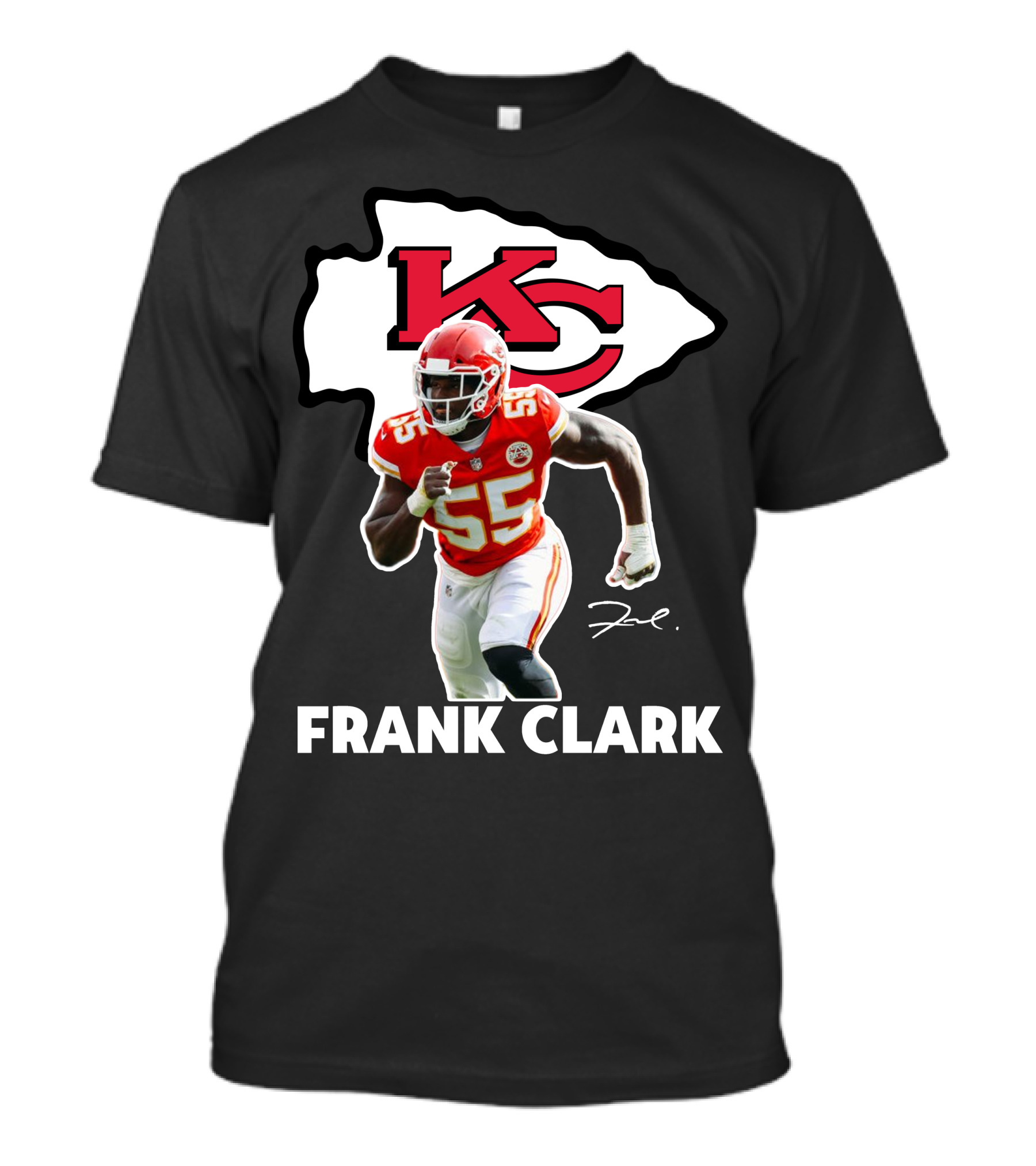 FRANK CLARK KC Football #55 Chiefs Player T-Shirt