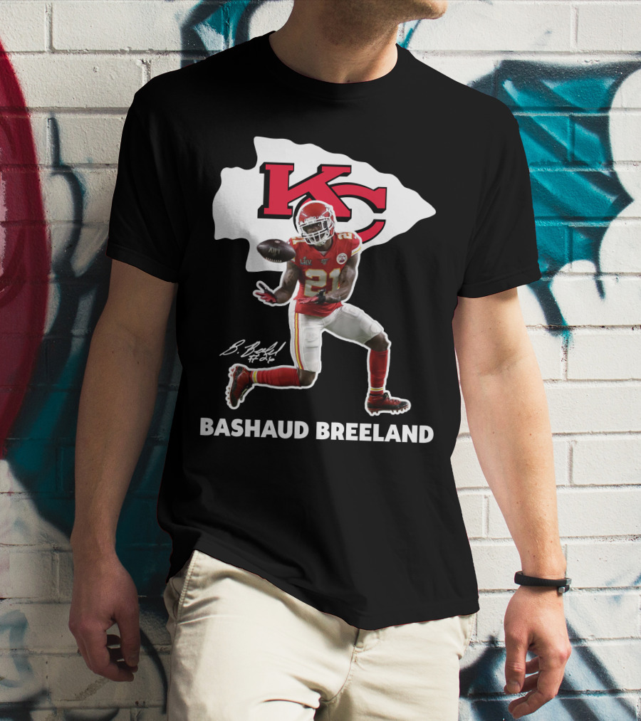 Bashaud Breland Kansas City Chiefs Super Bowl Liv 21 Kc Logo Signature T-Shirt