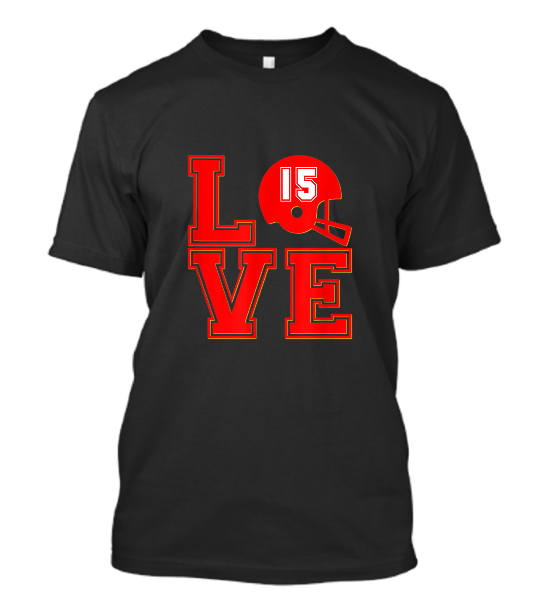 Love 15 Red Football Helmet Chiefs 4 T-Shirt