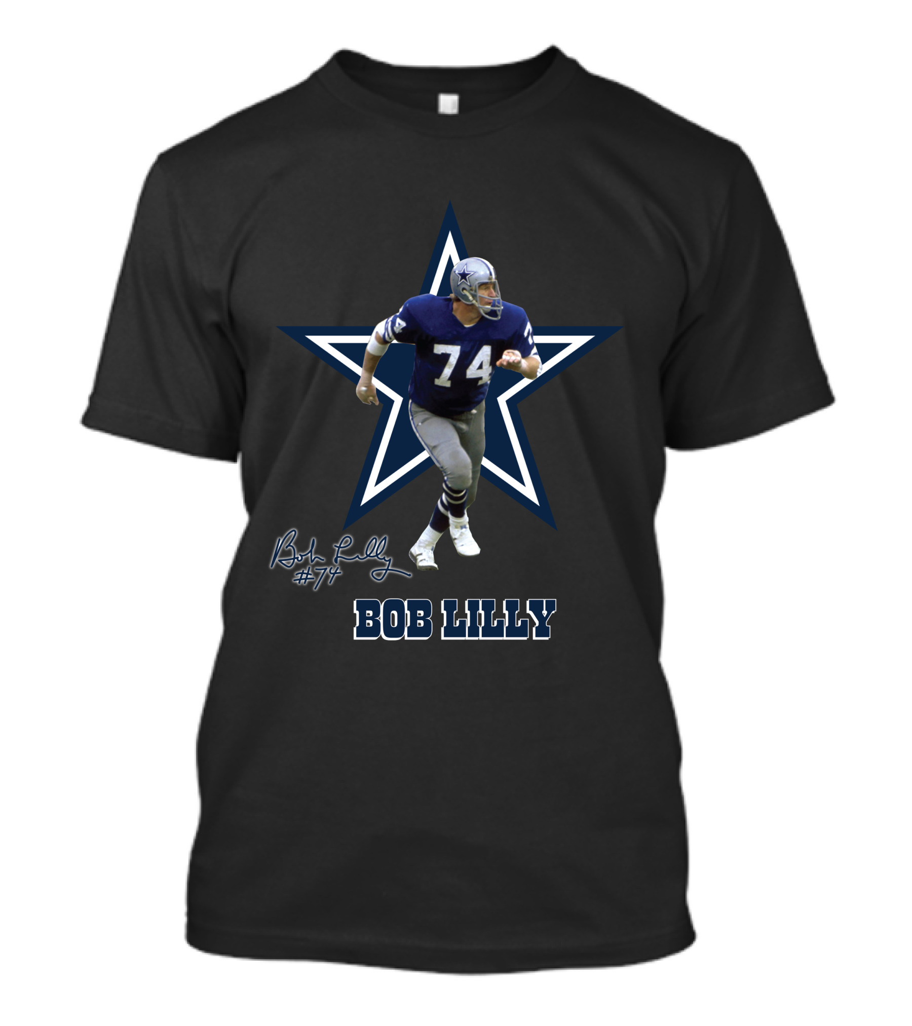 Dallas Cowboys Legend 03 Bob Lilly #74 Nfl Star Player T-Shirt