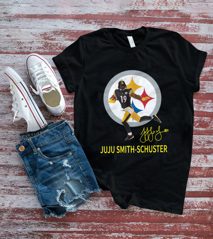 Juju Smith-Schuster 19 Pittsburgh Steelers Football Player Signature T-Shirt