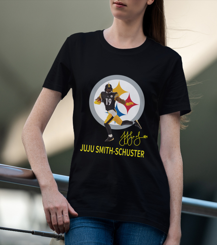 Juju Smith-Schuster 19 Pittsburgh Steelers Football Player Signature T-Shirt