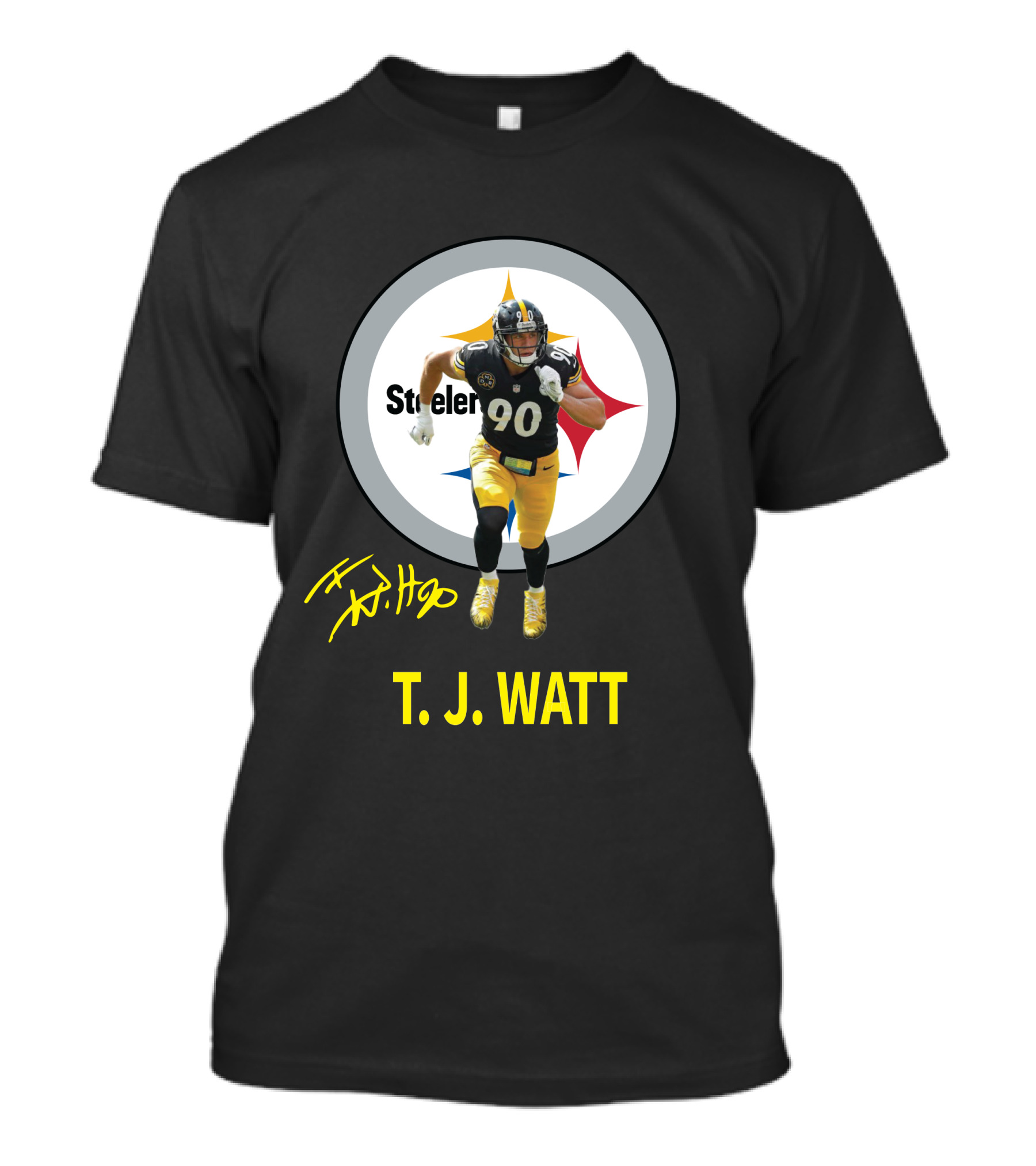 Pittsburgh Steelers T.j. Watt 90 Player Signature T-Shirt