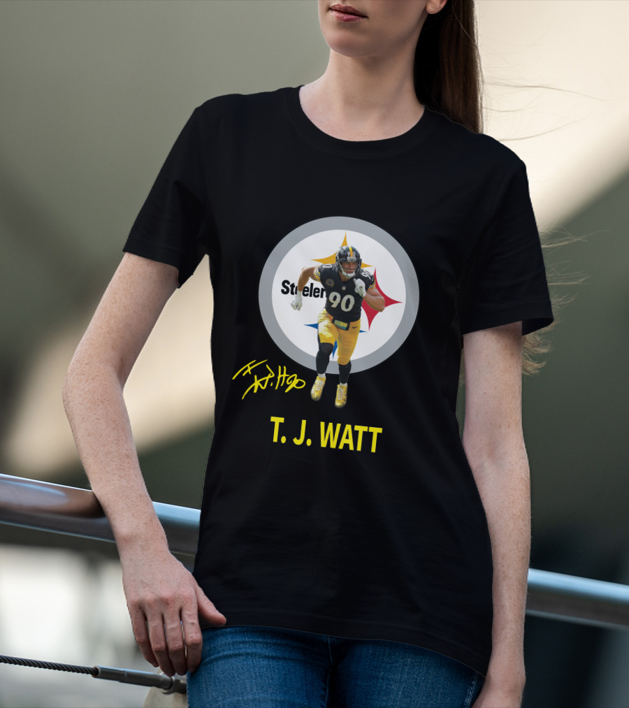 Pittsburgh Steelers T.j. Watt 90 Player Signature T-Shirt