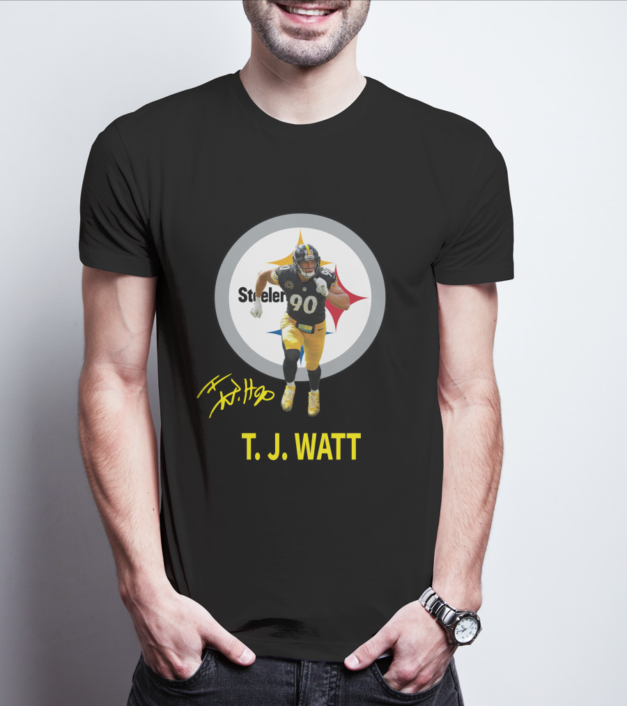 Pittsburgh Steelers T.j. Watt 90 Player Signature T-Shirt