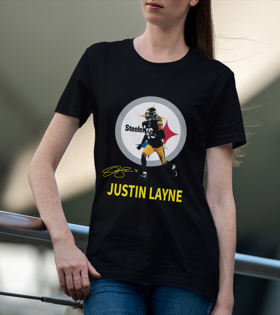 Steelers Justin Layne 31 Player Signature T-Shirt