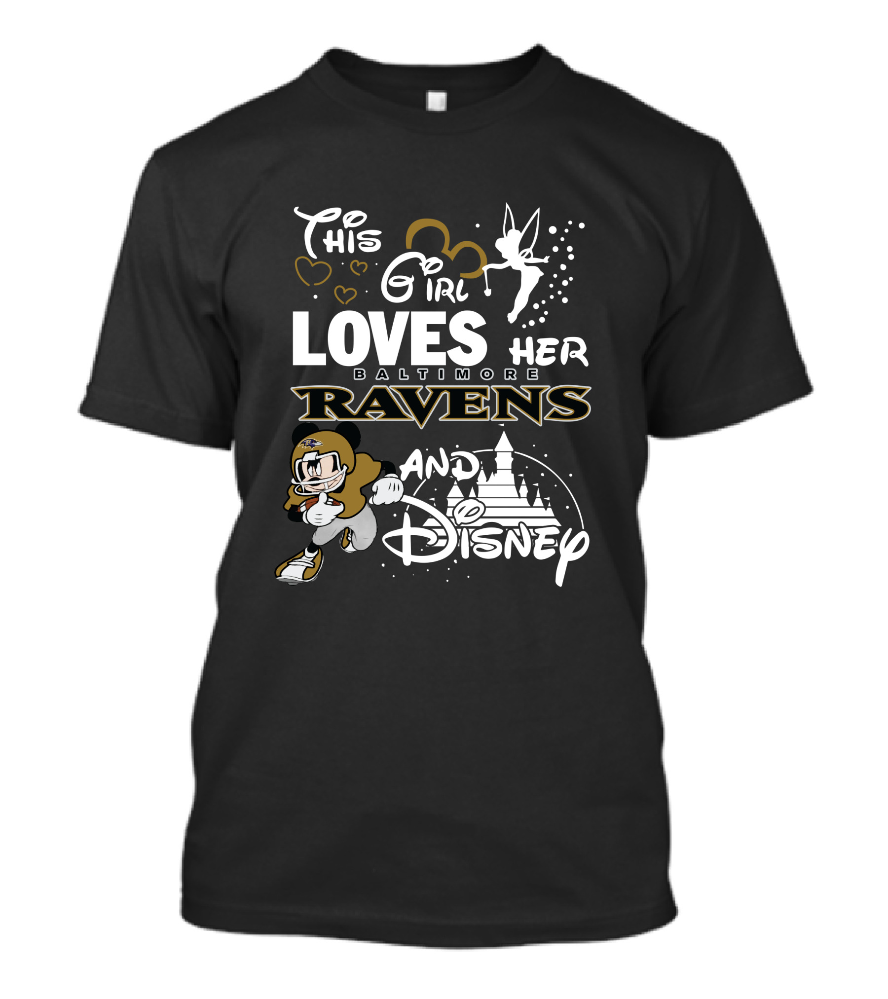 This Girl Loves Her Baltimore Ravens And Disney T-Shirt