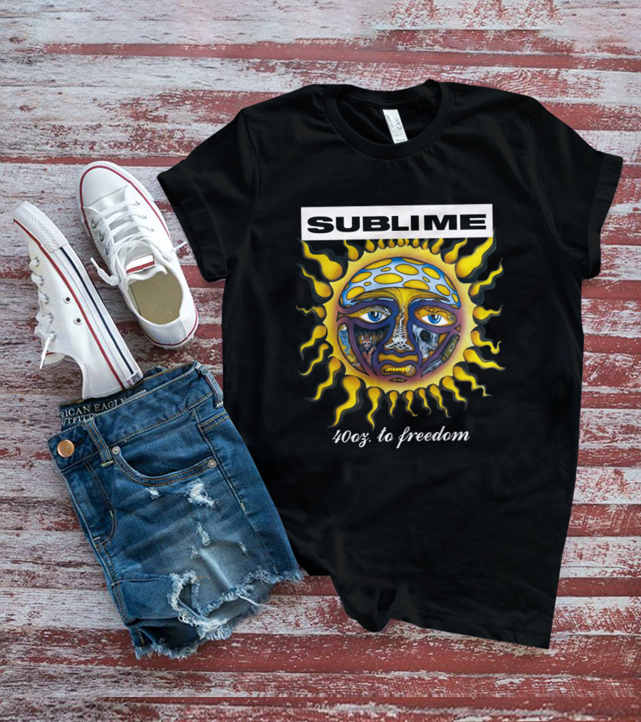 Sublime 40Oz. To Freedom Sun Face Art T-Shirt