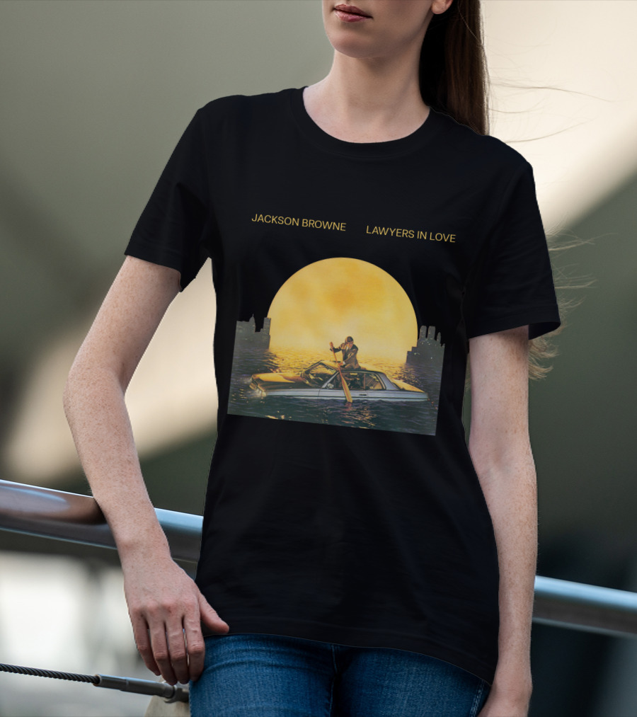 Jackson Browne Lawyers In Love Car And Moon Scene T-Shirt