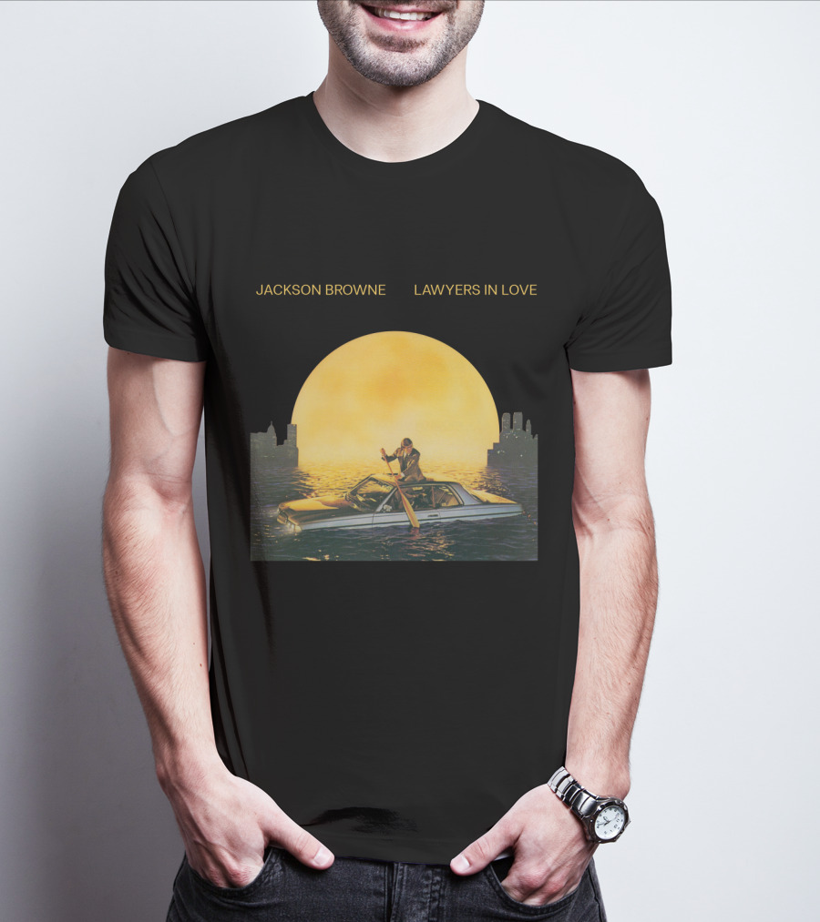 Jackson Browne Lawyers In Love Car And Moon Scene T-Shirt