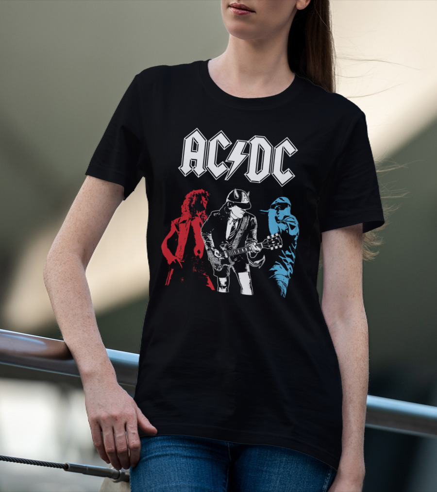 Acdc Angus Young Guitarist Silhouettes Rock Performance T-Shirt