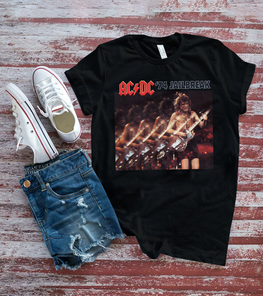Acdc '74 Jailbreak Angus Young Concert T-Shirt