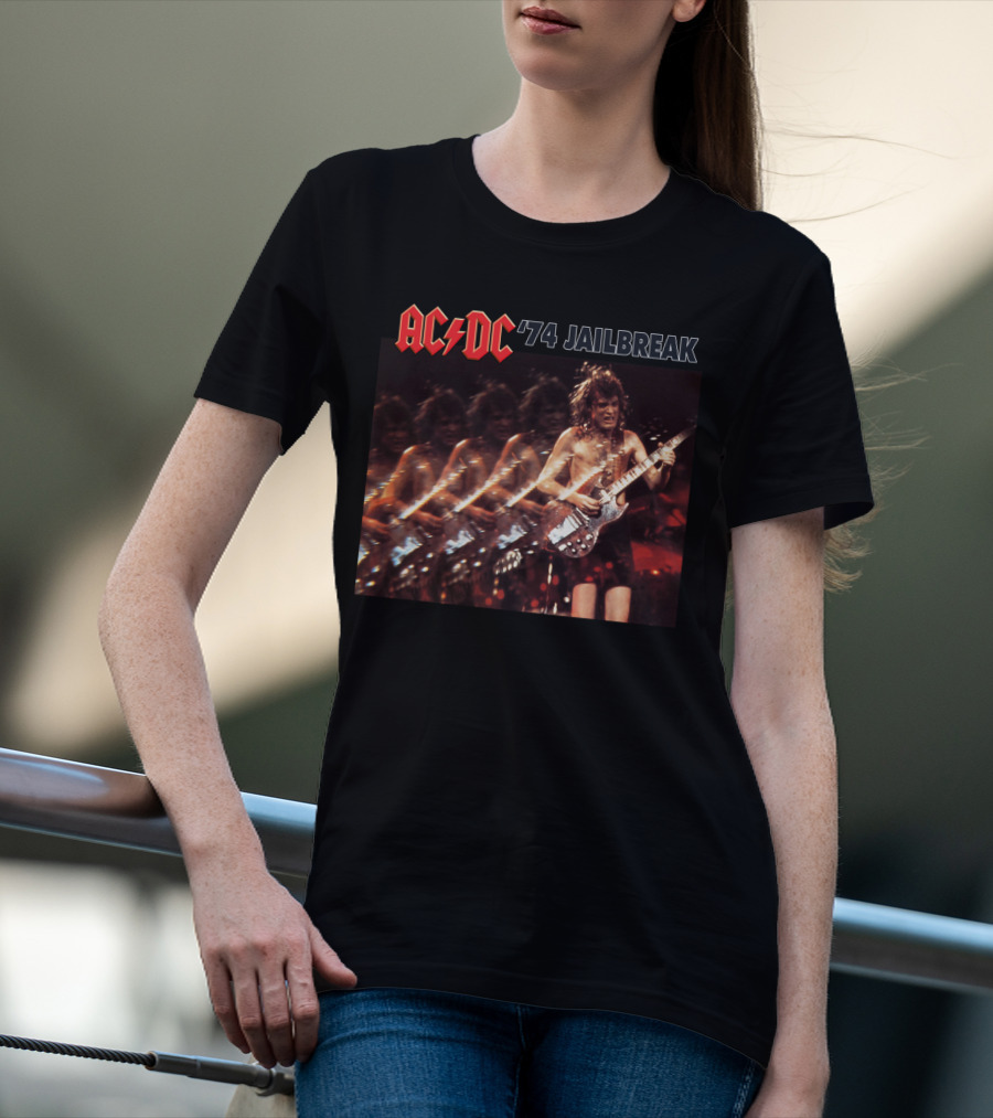 Acdc '74 Jailbreak Angus Young Concert T-Shirt